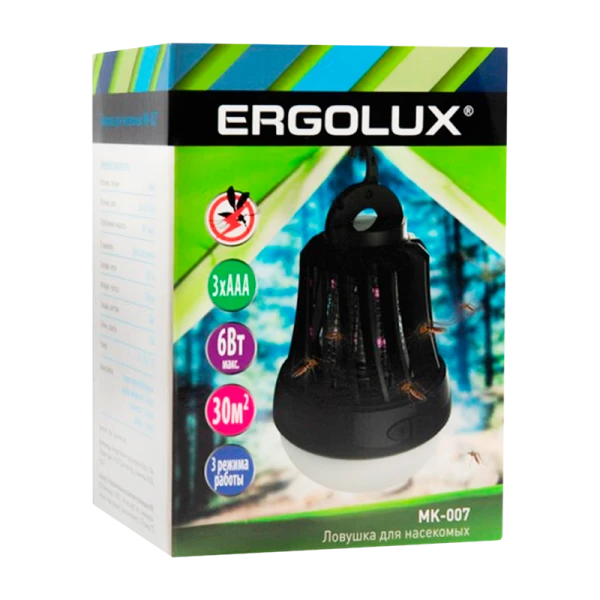 Светильник антимоскитный Ergolux MK-007 6W 220V E27 IP44 белый