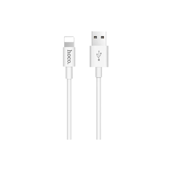 Кабель HOCO X23 USB (m)-Apple 30pin (m) 1.0м 2.1A силикон белый (1/46/276)
