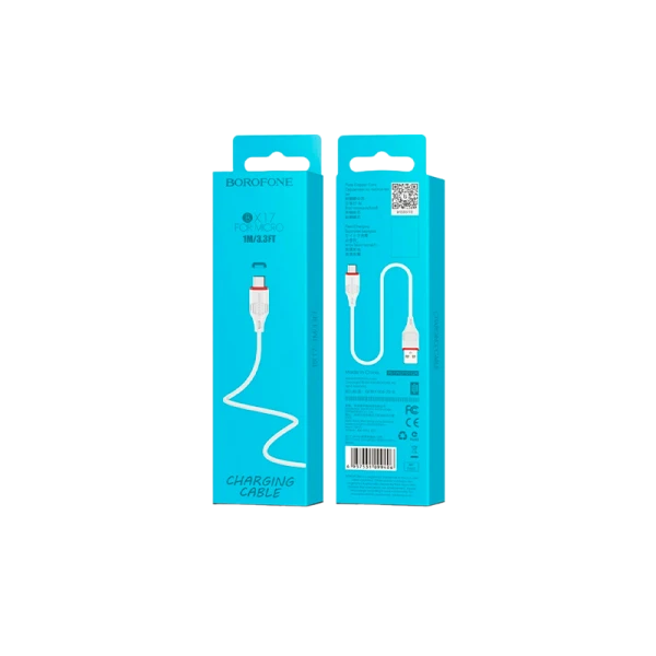 Кабель Borofone BX17 USB (m)-Lightning (m) 1.0м 2.4A ПВХ белый (1/648)