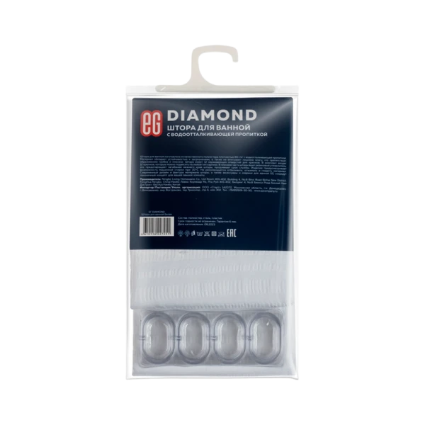 ЕГ DIAMOND Штора для ванной&nbsp;&nbsp;Белая (1/12)