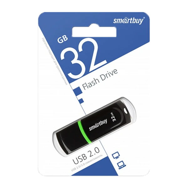 Флеш-накопитель Smartbuy Paean 32GB USB2.0 пластик черный