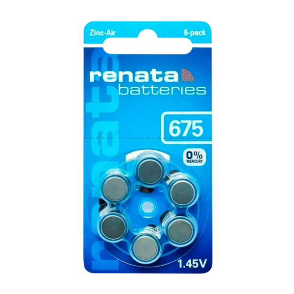 Батарейка Renata ZA675 BL6 Zinc Air 1.45V (6/60/300/3000)