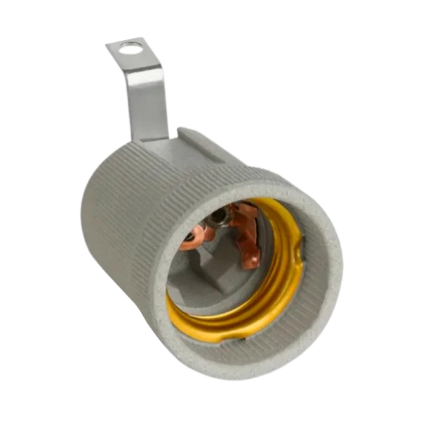 Патрон Прогресс с держателем E27 керамика белый (1/20/400)