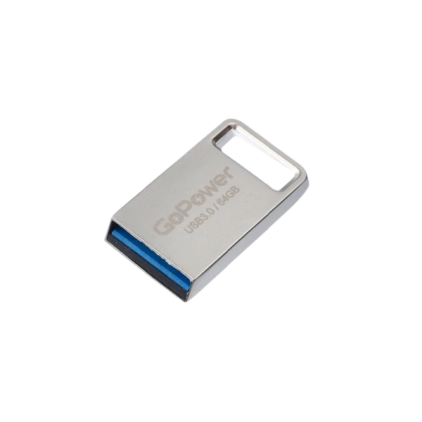 Флеш-накопитель GoPower MINI 64GB USB3.0 металл серебряный (1/50/1000)