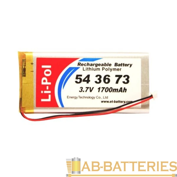 Аккумулятор ET LP543673-PCM Li-Pol, 3.7В, 1700мАч (1/160)