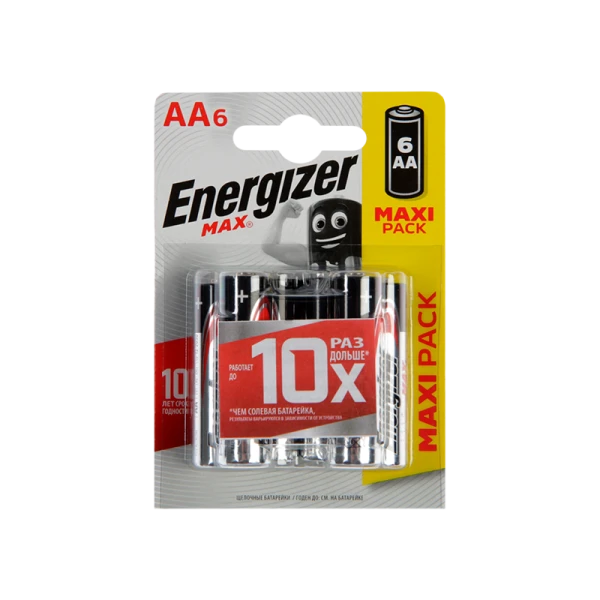 Батарейка Energizer MAX LR6 AA BL6 Alkaline 1.5V (6/12/72)