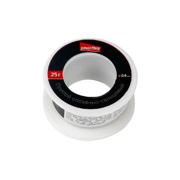 Припой Smartbuy ПОС-25 0.8мм 25г на катушке (1/200)