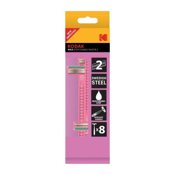 Бритва Kodak MAX Disposable Razor 2 лезвия 8шт. розовый (8/192/768)