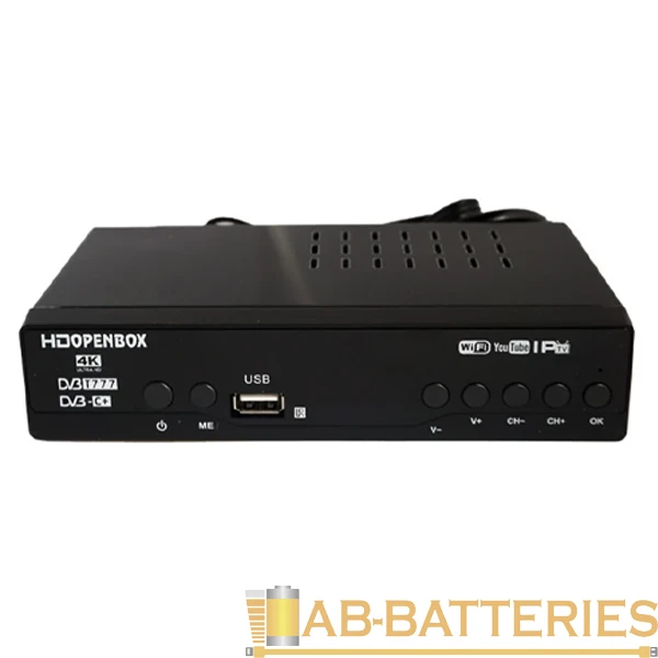 Приставка для цифрового ТВ Openbox С+ HD DVB-T/T2 металл черный (1/60)