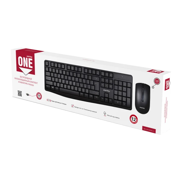 Набор клавиатура+мышь беспроводной Smartbuy 207295AG ONE черный (1/10)
