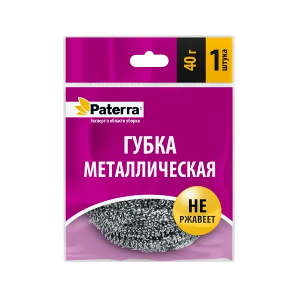Губка из нержавеющей стали PATERRA СПИРАЛЬ 40 г (1/100)