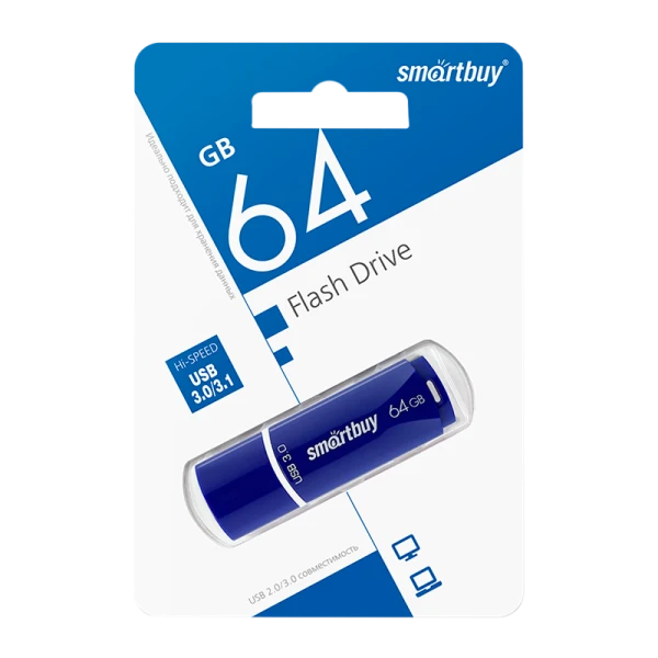 Флеш-накопитель Smartbuy Crown 64GB USB3.0 пластик синий
