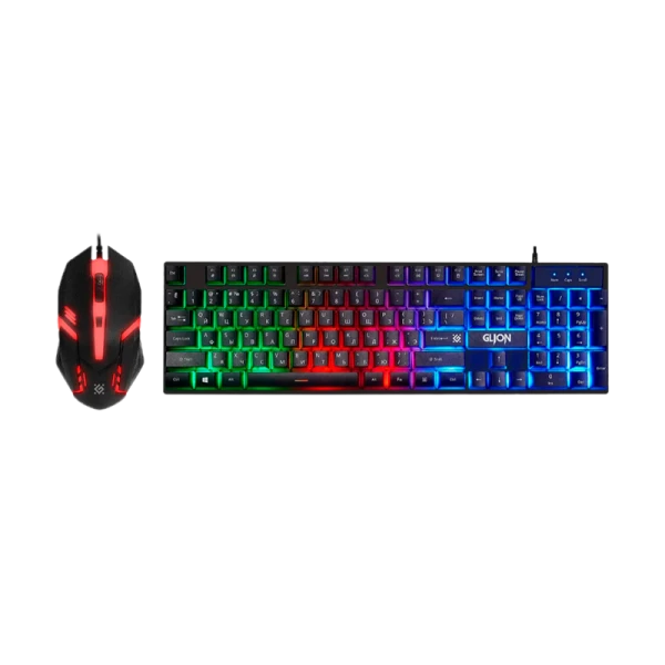 Набор клавиатура+мышь проводной Defender C-123 GLION RGB черный (1/20)