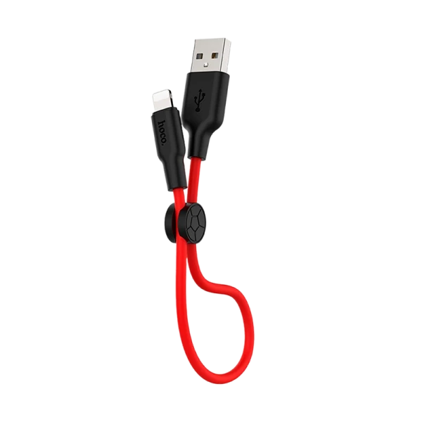Кабель HOCO X21 Plus USB (m)-Lightning (m) 0.25м 2.4A силикон черный красный (1/30/300)