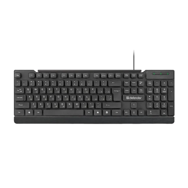 Клавиатура проводная Defender HB-190 USB RU Element классическая USB 1.5м черный (1/20)