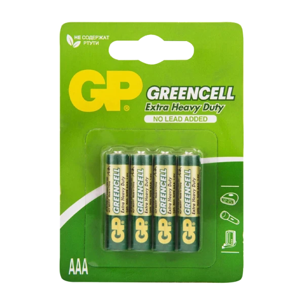 Батарейка GP GreenCell R03 AAA BL4 Heavy Duty 1.5V (4/40/480)