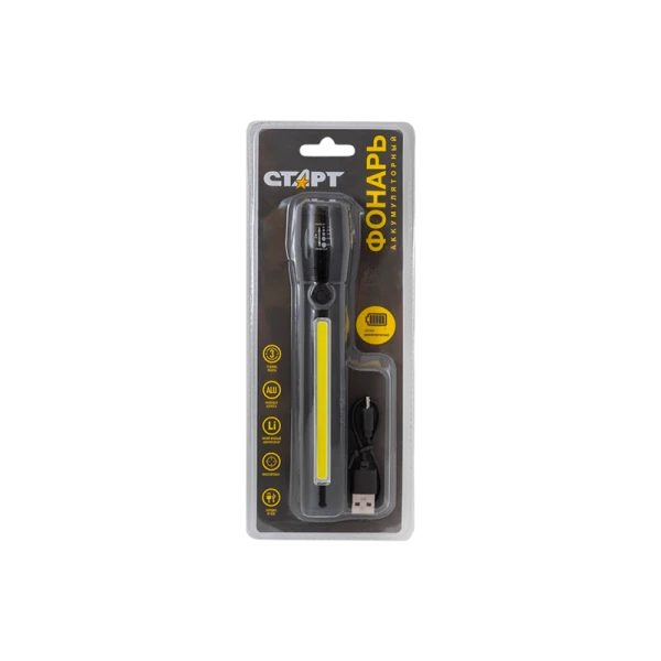 Фонарь туристический Ultraflash LED51524 3W COB от аккумулятора IP20 4 режима черный (1/200)