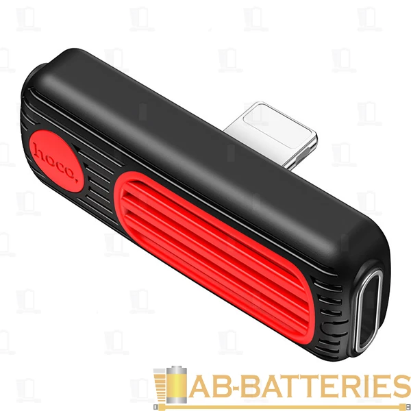 Переходник AUX HOCO LS29 Lightning (m)-Lightning (m)/Lightning (f) пластик черный (1/31/310)