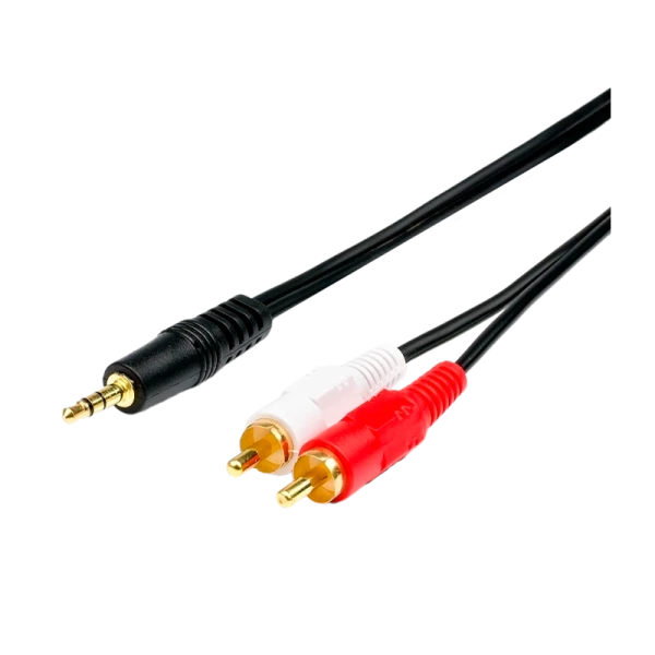 Кабель AUX Atcom Jack 3.5mm (m)-2xRCA (m) 1.5м силикон черный пакет с подвесом (1/10/250)