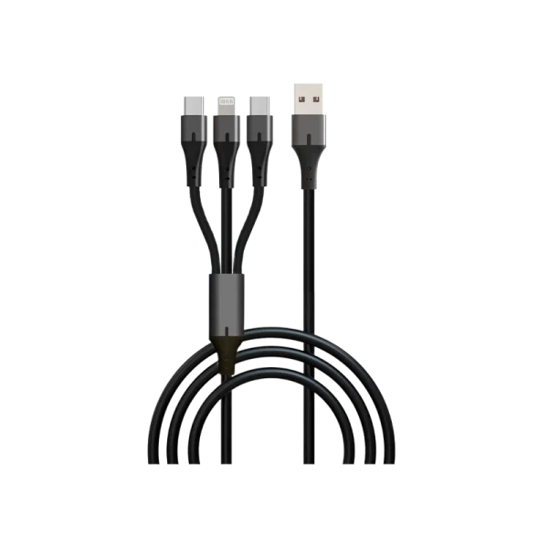 Кабель GoPower GP21-3-1-1.2M USB (m)-Type-C/Lightning/Type-C (m) 1.2м черный (1/200/800)