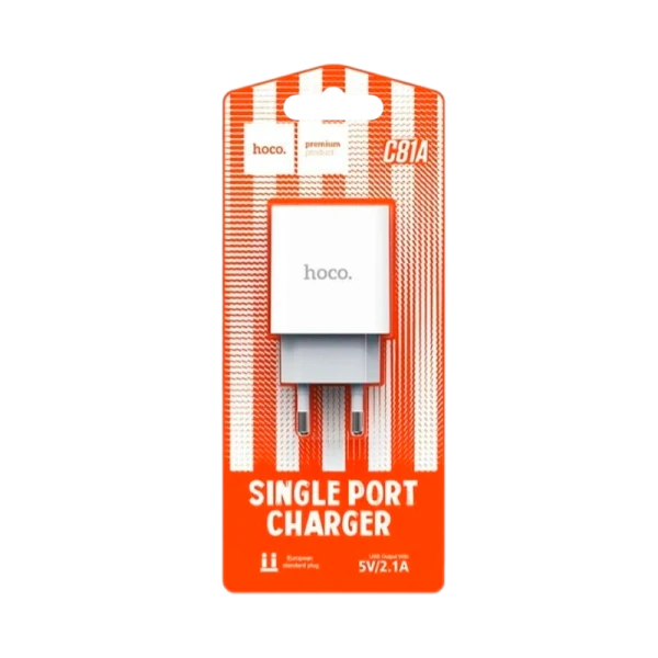 Сетевое З/У HOCO C81A 1USB 2.1A белый (1/30/180)