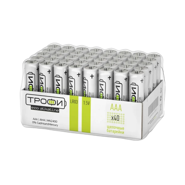 Батарейка Трофи Eco LR03 AAA bulk Alkaline 1.5V (40/960/38400)