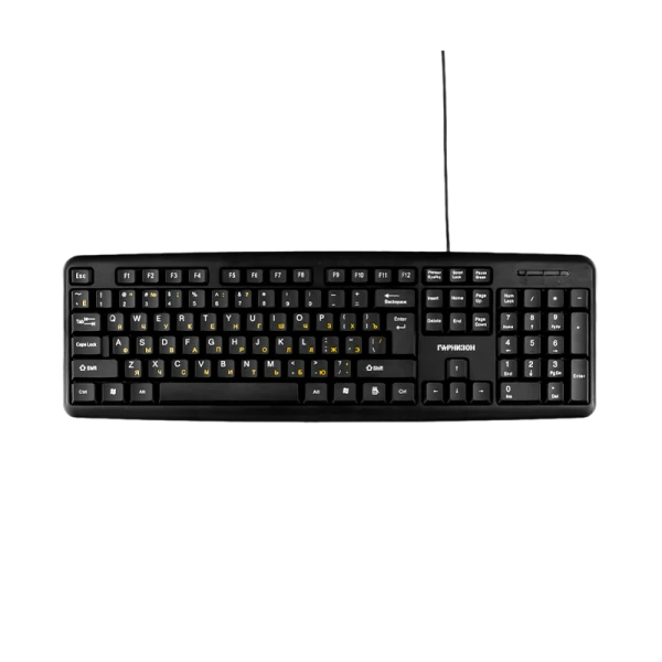 Клавиатура проводная Гарнизон GK-100 классическая USB 1.5м черный (1/30)