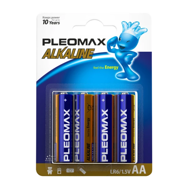Батарейка Pleomax LR6 AA BL4 Alkaline 1.5V (4/40/400/19200)