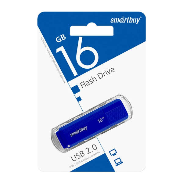 Флеш-накопитель Smartbuy Dock 16GB USB2.0 пластик синий