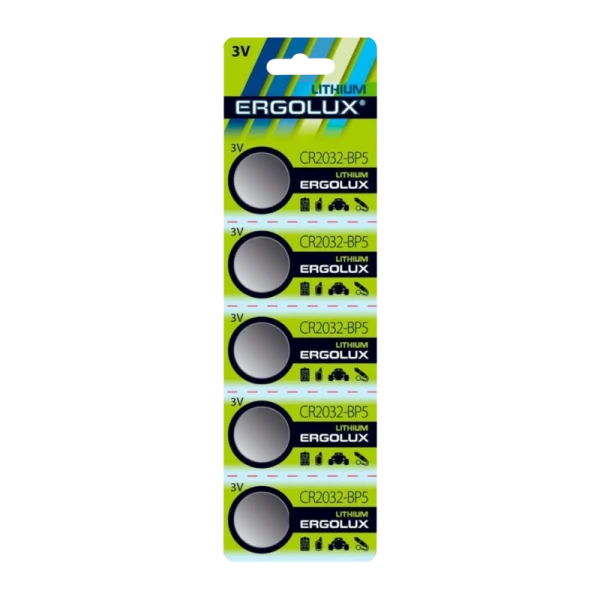 Батарейка Ergolux CR2032 BL5 Lithium 3V (5/100/2000)