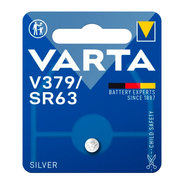 Батарейка Varta 379 (SR521SW) BL1 (на крючок) Silver Oxide 1.55V (1/10/100)