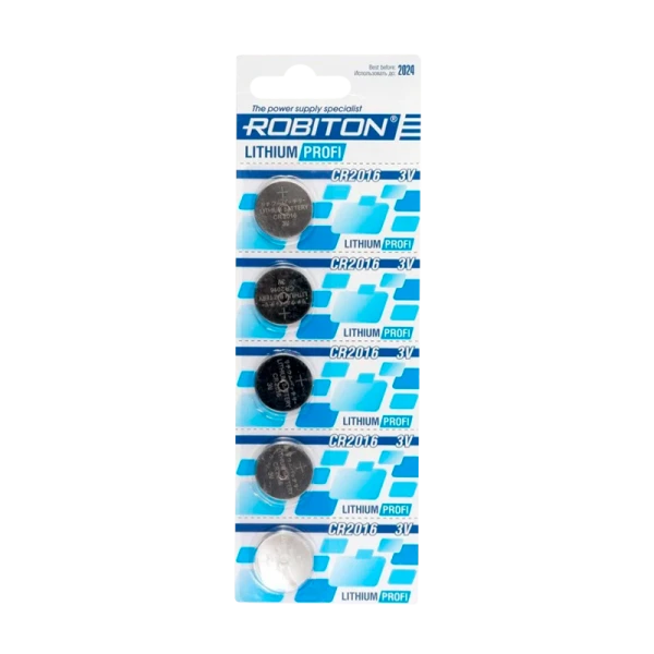 Батарейка ROBITON PROFI R-CR2016-BL5, CR2016 BL5 (5/100/5000)