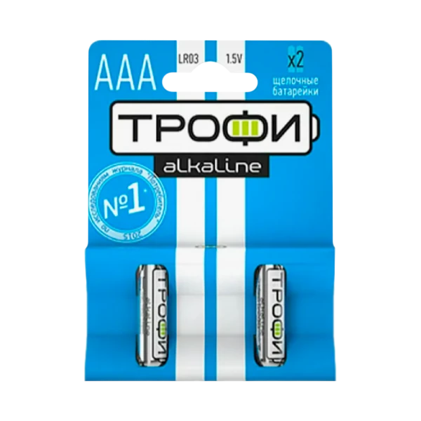 Батарейка Трофи LR03 AAA BL2 Alkaline 1.5V (2/40/480/23040)