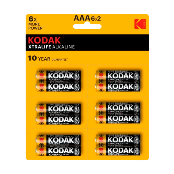 Батарейка Kodak XTRALIFE LR03 AAA BL12 (2*6) Alkaline 1.5V (12/144/576/43200)