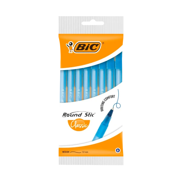 Ручка шариковая BIC Round Stic 1.0мм 8шт. синий (1/6/144)