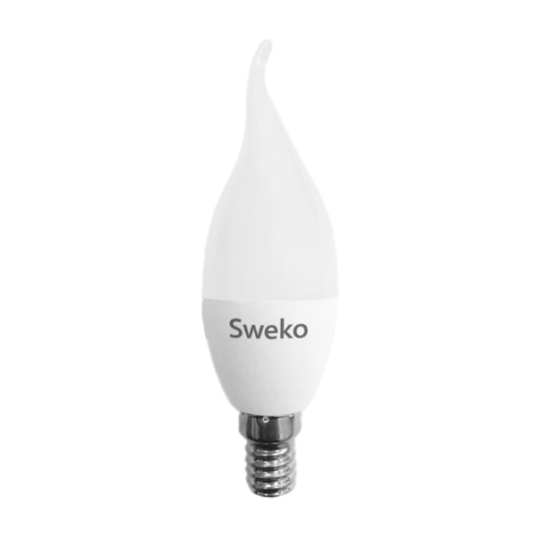 Лампа светодиодная Sweko C35 E14 7W 3000К 230V свеча на ветру (1/5/100)