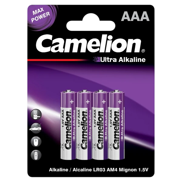 Батарейка Camelion ULTRA LR03 AAA BL4 Alkaline 1.5V (4/48/1152)