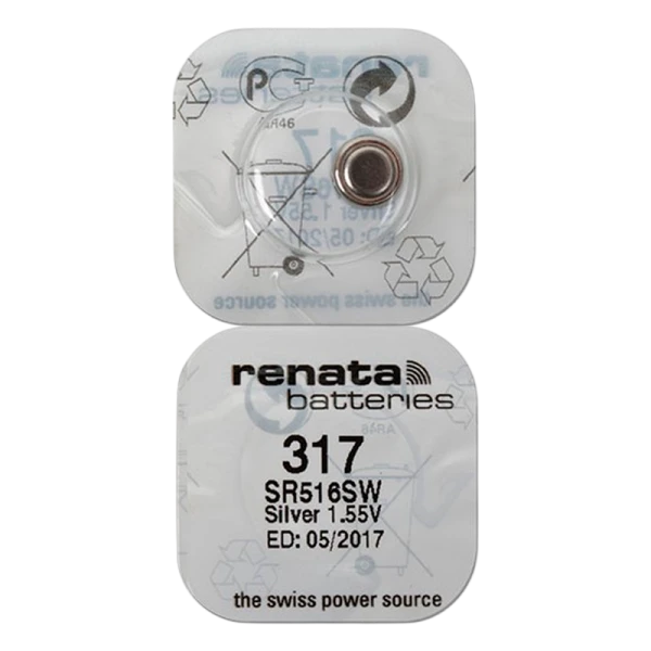 Батарейка Renata 317 (SR516SW) Silver Oxide 1.55V (1/10/100)