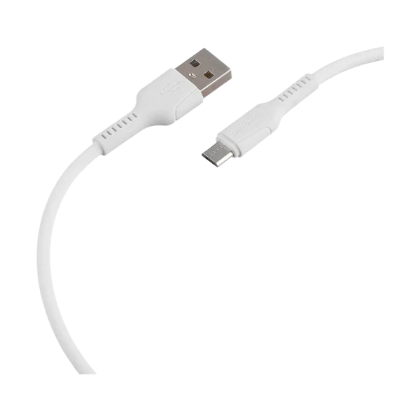 Кабель GoPower GP21M USB (m)-microUSB (m) 1.0м 2.4A силикон белый (1/200/800)