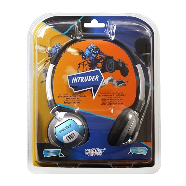 Наушники полноразмерные Smartbuy Intruder с микр. черный (1/20)