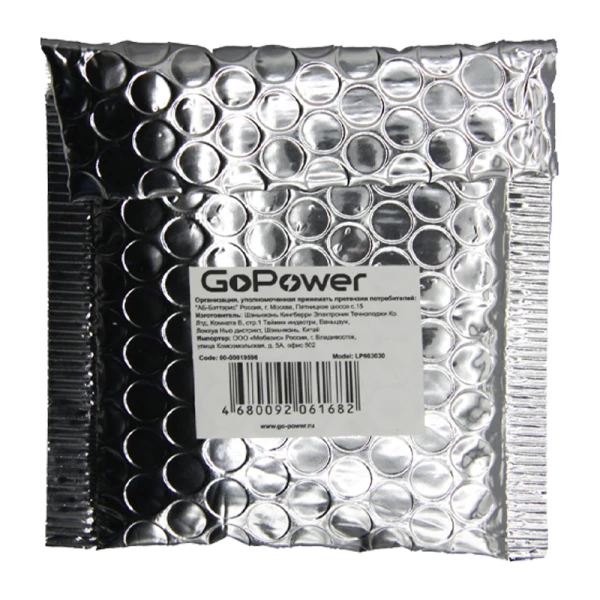 Аккумулятор Li-Pol GoPower LP603030 PK1 3.7V 500mAh с защитой (1/10/250)