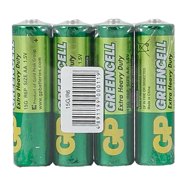 Батарейка GP GreenCell R6 AA Shrink 4 Heavy Duty 1.5V (4/40/200/1000)
