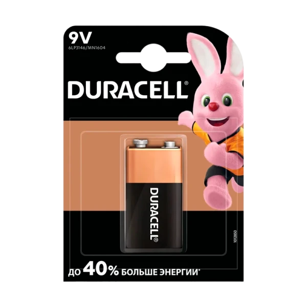 Батарейка Duracell Plus Крона 6LR61 BL1 Alkaline 9V (1/10)