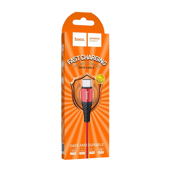 Кабель HOCO X38 USB (m)-Type-C (m) 1.0м 2.4A нейлон красный (1/30/300)