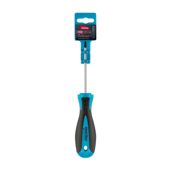 Отвертка крестовая PH0x75, эргономичная 2х-компонентная рукоятка, CR-V, магнит, Smartbuy Tools/192
