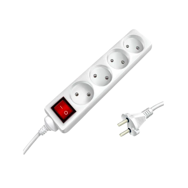 Удлинитель Старт S 4р.Б/З 10A 5.0м с выкл. ПВС 2x0.75мм² IP20 белый (1/20)