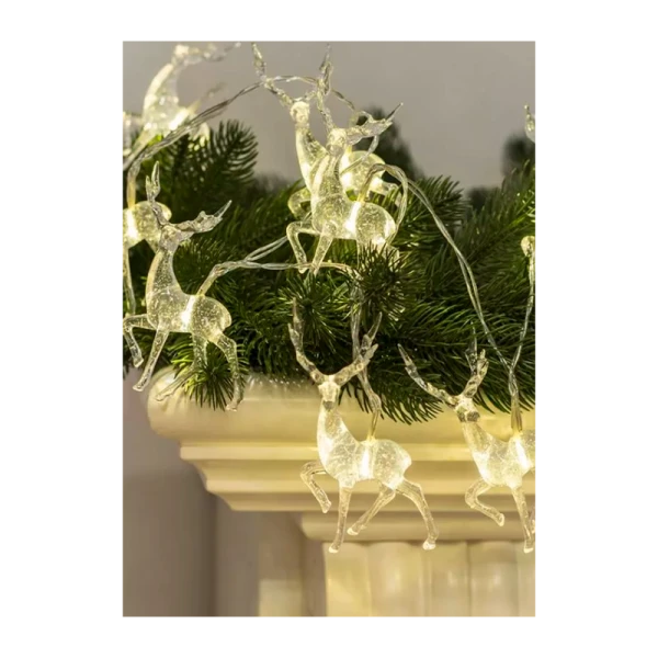 Гирлянда Космос Олени большие 10LED 7*4*1см прозрачный белый теплый (1/12)