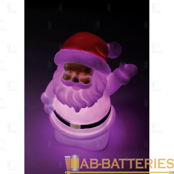 Фигурка Космос "Дед Мороз" пластик 13.0см с подсветкой белый (1/96)