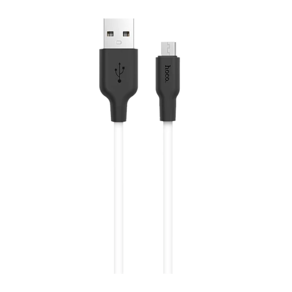 Кабель HOCO X21 USB (m)-microUSB (m) 1.0м 2.0A силикон белый (1/29/174)