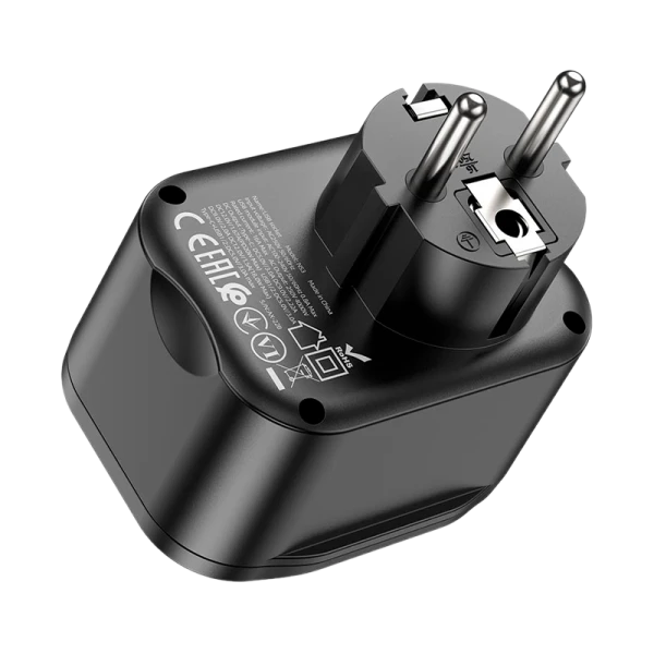 Разветвитель HOCO NS3 1р.С/З 16A 3USB черный (1/84)